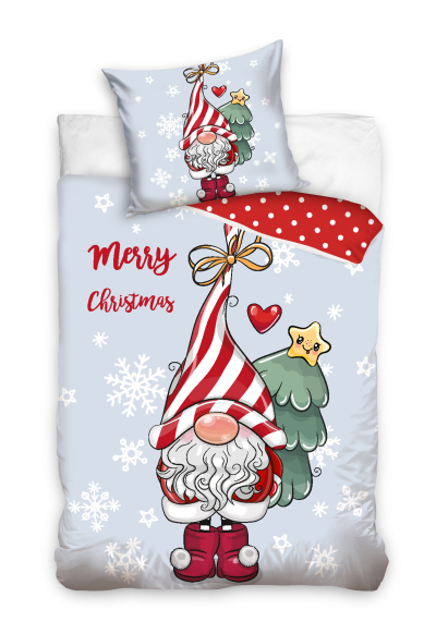 Спално бельо  Коледно Джудже 140x200+60x70, 