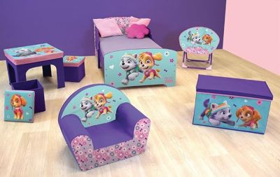 Детско легло, Paw Patrol, 140 x 70 см с ламелна рамка без матрак, МДФ дърво, синьо