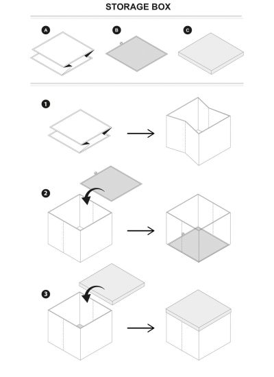 СГЪВАЕМА ТЕКСТИЛНА СЕДАЛКА ЗА СЪХРАНЕНИЕ DINO 30X30X30СМ