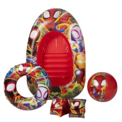 Комплект от 4 аксесоара за плуване, Spiderman, Red