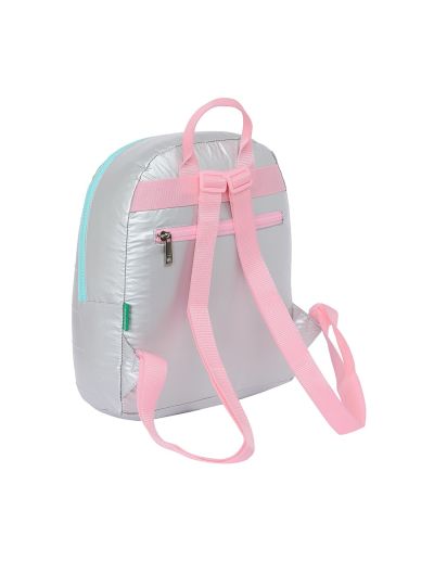 Ученическа раница, Benetton, Silver 30 см, сребристо сива