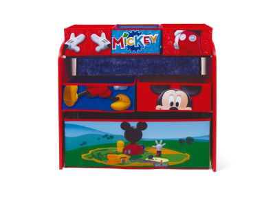 ДЪРВЕН ОРГАНИЗАТОР С 6 ТЕКСТИЛНИ КОШНИЦИ ЗА СЪХРАНЕНИЕ MICKEY MOUSE