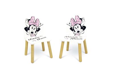 КОМПЛЕКТ ДЪРВЕНА МАСА Minnie Mouse  (50X50X44CM) И 2 СТОЛОВА (26,5X26,5X50CM)