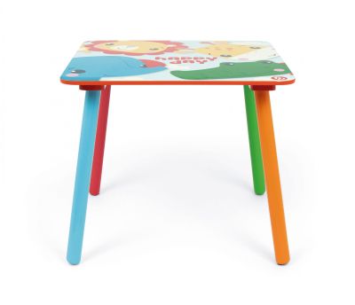 КОМПЛЕКТ ДЪРВЕНА МАСА Fisher Price (50X50X44CM) И 2 СТОЛОВА (26,5X26,5X50CM)