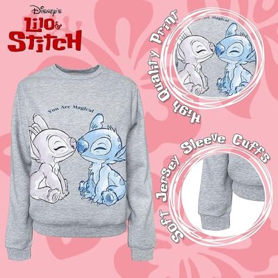  Disney Lilo and Stitch дамски суичър за момиче с щамповани памучни дълги ръкави