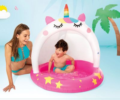 Детски надуваем басейн със сенник INTEX Unicorn
