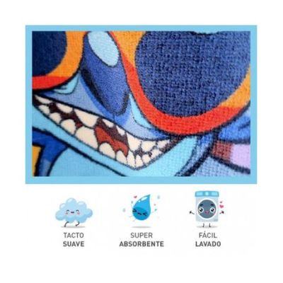 Пончо за баня - Disney - Стич - Лилаво - 100% микрофибър - 100 x 50 cm