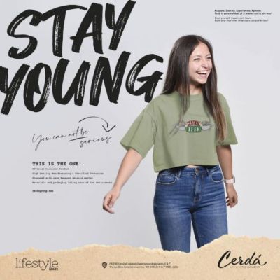 Къса тениска Friends за единично трико от трико