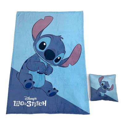 Поларено одеяло + комплект възглавница Disney Stitch
