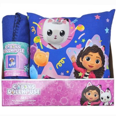 Поларено одеяло + комплект възглавница Gabby's Dollhouse