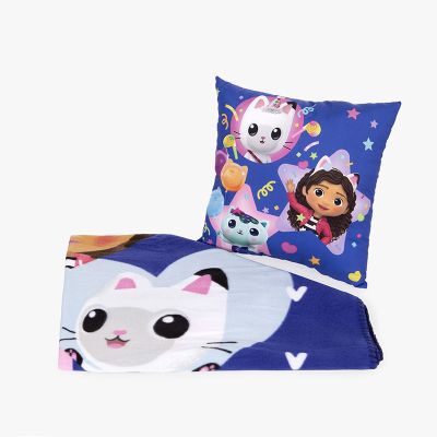 Поларено одеяло + комплект възглавница Gabby's Dollhouse