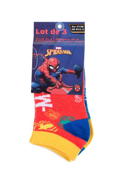  Детски къси чорапи за момче – Spiderman (3 чифта)