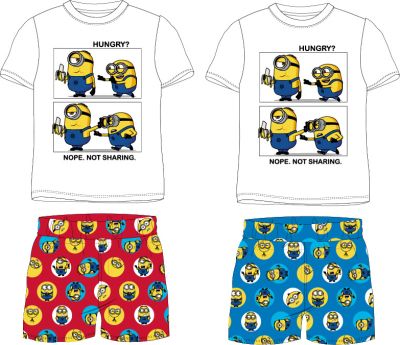 Лятна детска пижама Minions от две части – 100% памук