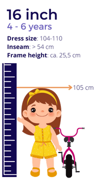 Детски велосипед Disney Stitch за Момичета - 12 инча с  ръчнa спирачкa