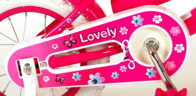 Детски велосипед Volare Lovely - за момичета - 12 инча - розово-бял - с две ръчни спирачки