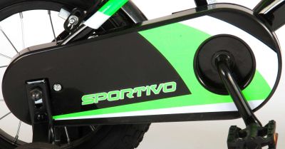 Детски велосипед Volare Sportivo 12″ с две ръчни спирачки, черно-зелен