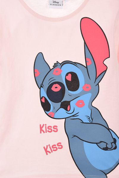 Детска блуза с дълъг ръкав – Disney Stitch, светлорозова (лицензиран продукт)