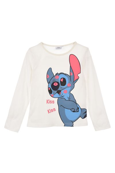 Детска блуза с дълъг ръкав – Disney Stitch, светлорозова (лицензиран продукт)
