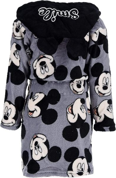 Момчешки халат от коралов полар с качулка и Мики Маус
