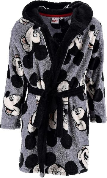 Момчешки халат от коралов полар с качулка и Мики Маус