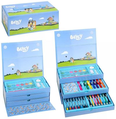 Рисувателен Комплект в куфарче на 3 нива, Bluey