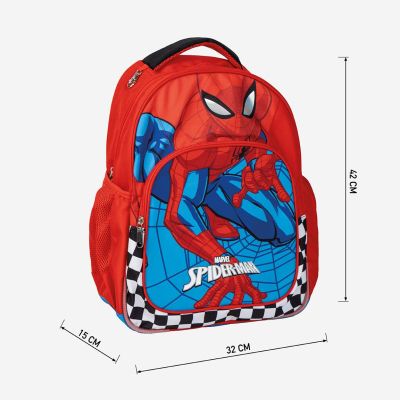 Ученическа раница Spider-Man, 2 ципа, 42 х 32 х 15 см, Червен/Син