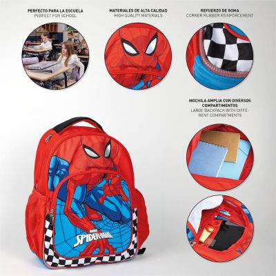 Ученическа раница Spider-Man, 2 ципа, 42 х 32 х 15 см, Червен/Син
