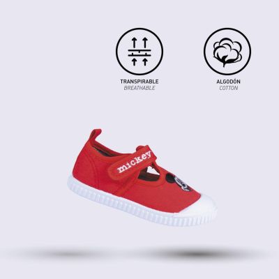 Детски платнени маратонки с Мики Маус – червени