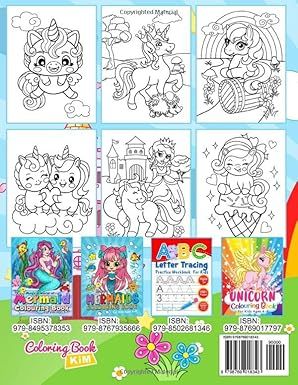  Книга за оцветяване с еднорози и дъги за деца (4–8 години)