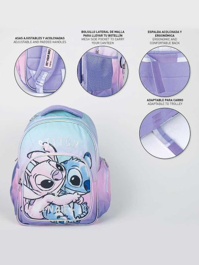 Ученическа раница Stitch, 2 ципа, 42 х 32 х 15 см