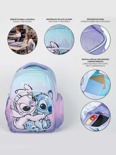 Ученическа раница Stitch, 2 ципа, 42 х 32 х 15 см