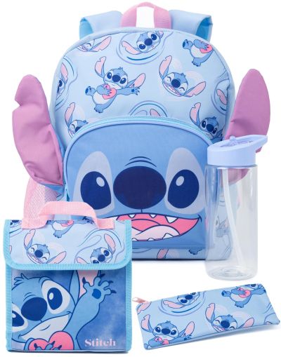  Детска раница Disney, Lilo & Stitch, 3D Ears с 4 части, 36x26x10 см