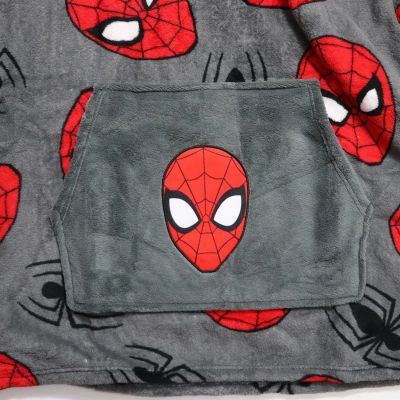 Детско одеяло - Суитшърт от коралов полар с ръкави и качулка Спайдърмен